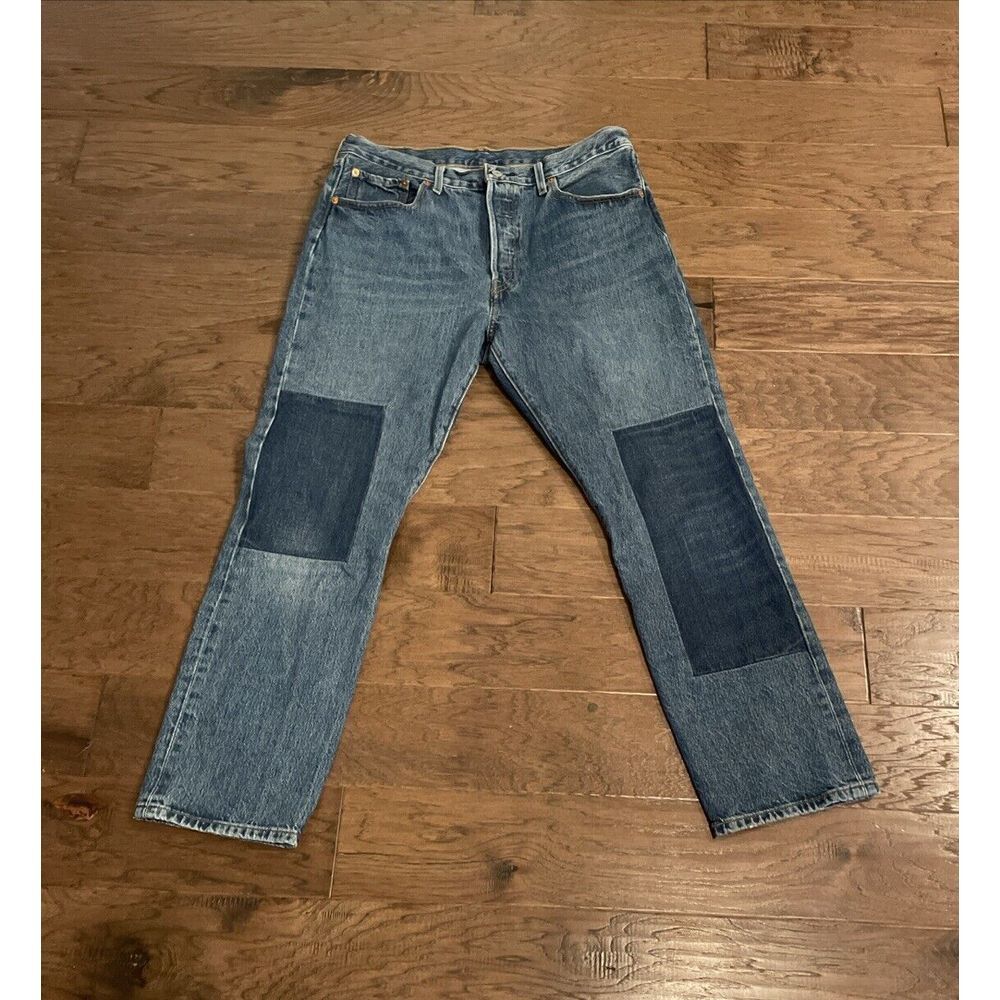 Levi's 501 Premium Original Fit PATCHWORK Men's Jeans 33x30 Medium Wash Vintage